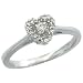 14k White Gold Vintage Style Heart-shaped Diamond Ring w/ 0.16 Carat Brilliant Cut Diamonds, 1/4 in. (7mm) wide