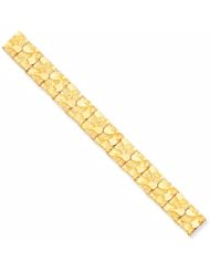 10K Gold 12.0mm NUGGET Bracelet 8 Inches