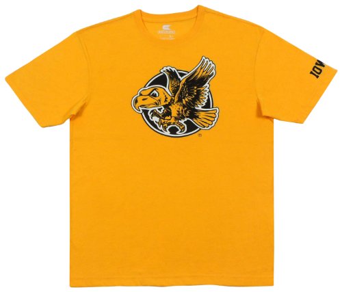 NCAA Men's Iowa Hawkeyes Program Short Sleeve Tee Shirt, Black, Small