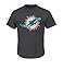 NFL Miami Dolphins Men's Single-Wing Formation Short Sleeve Basic Tee, Large, Charcoal Heather