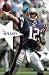 New England Patriots (Tom Brady Throwing Football) White Wood-Mounted Sports Poster Print - 24