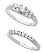 14K White Gold Diamond Wedding Set - 0.68 Ct.