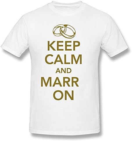 Bosstang Men Keep Calm Marry Two Rings T Shirt Small White