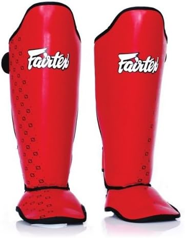Fairtex Competition Style MMA Shin Guards, SP5, Red, Large