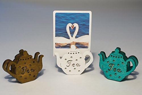 CatRat's Little Teapot Card / Photo / Message Holder - Set of 3 (White&Brown&Green)
