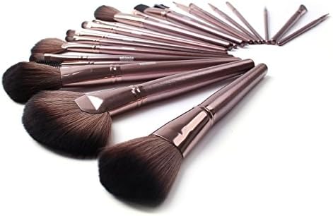Megaga Makeup Brushes-21pc Studio Pro Makeup Make Up Cosmetic Brush Set Kit w/ Leather Case - For Eye Shadow, Blush, Concealer, Etc (Brown)