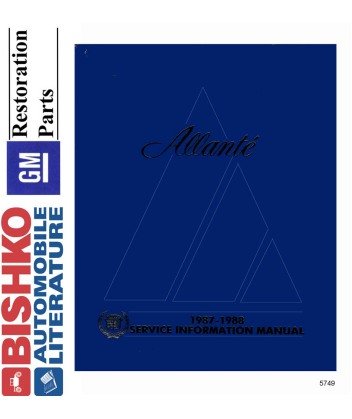 1987 1988 CADILLAC ALLANTE Service Shop Manual CD
