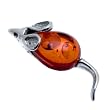 Certified Genuine Honey Amber and Sterling Silver Mouse Pin