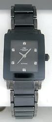 Oniss Women's Caprice Diamond Accented Black Ceramic Watch #ON604-lgm-blk