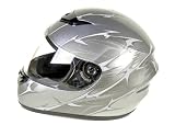 Typhoon Adult Full Face Helmet Silver on Silver (Small)