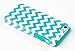 DandyCase 2in1 Hybrid High Impact Hard Aqua & White Chevron Pattern + Silicone Case Cover for Apple iPhone 5C Screen Cleaner