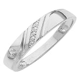 14K White Gold Women's Round-cut Diamond Wedding Ring Band (0.02 CTW., G-H Color, SI1-2 Clarity) - Size 6