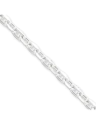 4.9mm, Sterling Silver, Diamond-Cut Cable Chain, 24 inch