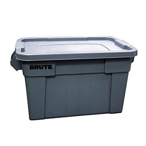 Rubbermaid Commercial Brute Tote with Lid, Gray, 20-Gallon, FG9S3100GRAY