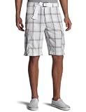 Unionbay Young Men's Higgens Yarn Dye Cargo Short,White + Belt,34