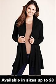 Plus Open Front Ribbed Oblong Cardigan