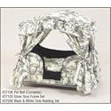 NEW Black & White Toile Lazy Paws Designer Canopy Pet Bed