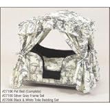 NEW Black & White Toile Lazy Paws Designer Canopy Pet Bed