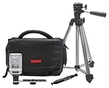 Sunpak Deluxe Starter Kit (Includes Sunpak 48 Compact Tripod, Deluxe Multi-Compartment Bag with Adjustable Divider & Side Pockets, Combo Flash & Video Light, and Deluxe Sunpak LensPen), for Digital Cameras including Sony Cybershot DSC-W220, DSC-W290; Canon PowerShot A1000, A1100, A2000; Nikon Coolpix L100; Kodak EasyShare, Fuji Finepix, and Panasonic Lumix DMC-LZ10, DMC-FX25, and Video Cameras