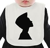 Black Girl Stencil ネクタイを有する有機ビブ Medium