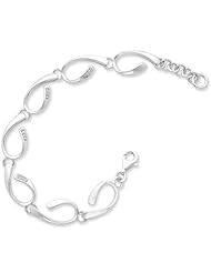 White Ice Sterling Silver Genuine Diamond Modern Link Bracelet