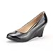 DREAM PAIRS WEDGY Women's Elegant Almond Toe Mid Heel Wedge Pumps Slip On Shoes