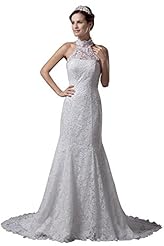 Satin/Taffeta High-Neck Lace  Dress