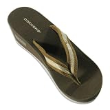 Dockers - Ladies Wedge Flip Flop, Brown by Dockers
