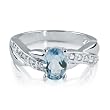 FOJO's Diamonds in Silver Synthetic Blue Topaz Braid Ring (.10 ct. tw.)