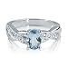FOJO's Diamonds in Silver Synthetic Blue Topaz Braid Ring (.10 ct. tw.)