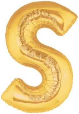 16" Foil Silver Gold Pink Blue Letter Balloon Birthday Wedding Party A-Z (S, Gold)
