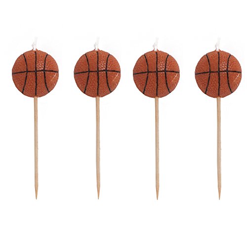 Creative Converting 4 Count Sports Fanatic Basketball Shaped Pick Candles