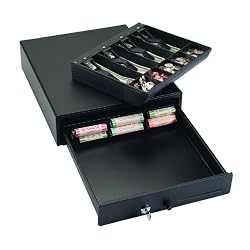 STEELMASTER 1046 Compact Steel Cash Drawer with Disc Tumbler Lock, Includes 2 Keys, Touch Button Release, Removable Tray, Black (225104604)