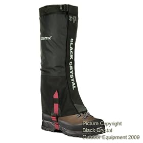 Gu�tres randonn�e trekking pour hommes Black Crystal en nylon imperm�able noir tailles 41-43