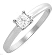 Solitaire High quality Ring With Genuine Diamond Beautifully Designed in 14K White Gold - Certificate Available.