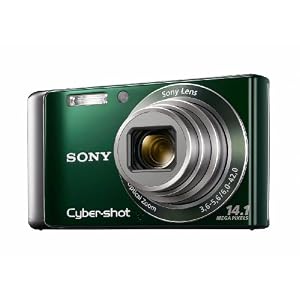 Sony DSC-W370 14.1MP Digital Camera with 7x Wide Angle Zoom with Optical Steady Shot Image Stabilization and 3.0 inch LCD (Green)
