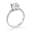 2 ct, F Color, SI1 Clarity, Certified, Princess Cut, Diamond Engagement Ring in Platinum