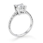 2 ct, F Color, SI1 Clarity, Certified, Princess Cut, Diamond Engagement Ring in Platinum