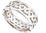 14K. White Gold Celtic Design Comfort Fit Wedding Band Ring
