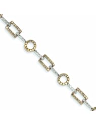 Genuine 14K Yellow Gold White Gold White & Champagne Diamond Bracelet 9 Grams Of Gold 100% Satisfaction Guaranteed.