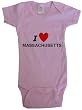 I LOVE MASSACHUSETTS - MASSACHUSETTS BABY - State-series - White, Blue or Pink Onesie / Baby T-shirt