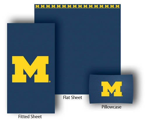 Michigan Wolverines Bed Sheet Set (Twin/XL) - NCAA College Athletics
