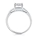 BERRICLE Sterling Silver Solitaire Wedding Engagement Rings 2.1 Carat Emerald Cut Cubic Zirconia CZ Ring for Women, Rhodium Plated Size 4-10