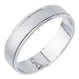 14K White Gold Matte Embossed Designer Wedding Band
