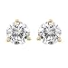 18k Yellow Gold Round Basket Setting 3-Prong Diamond Stud Earrings (1/2 cttw, G-H Color, SI1- SI2 Clarity)