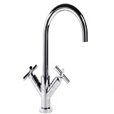 Contemporary Two Handle High Rise Centerset Kitchen Tap Mixer,Chrome