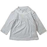 《H28年秋冬物》(日本製) Pample Mousse(パンプルムース) アズリー天竺衿ぐりレース付ハイネックTブラウス 90cm/GY NO.DP-63251