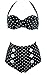 Cocoship Retro Polka Anchor Halter High Waisted Bikini buttons Vintage Swimsuit(FBA)
