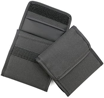 Domeye 2 Pcs 4 Pocket Nylon Lens Filter Case For Circular Or Square Filters Up To 82mm, 1 Pcs Microfiber Cleaning Cloth, Black