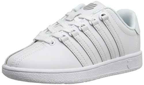 K-Swiss Classic Vintage PS Tennis Shoe (Little Kid),White/White,1.5 M US Little Kid